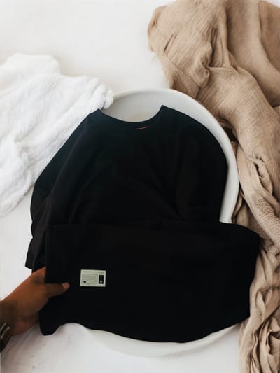 Black oversized t-shirt- text font 190 gsm_img_3