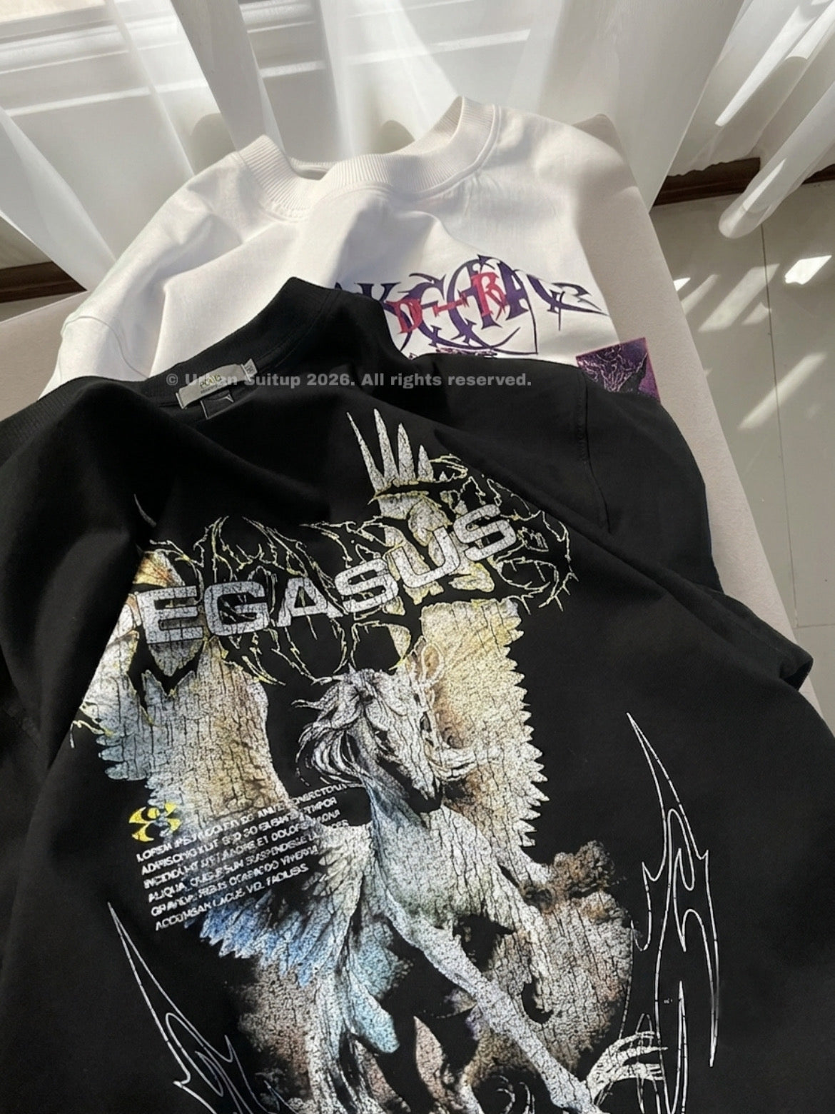 Pegasus Black oversized Tshirt