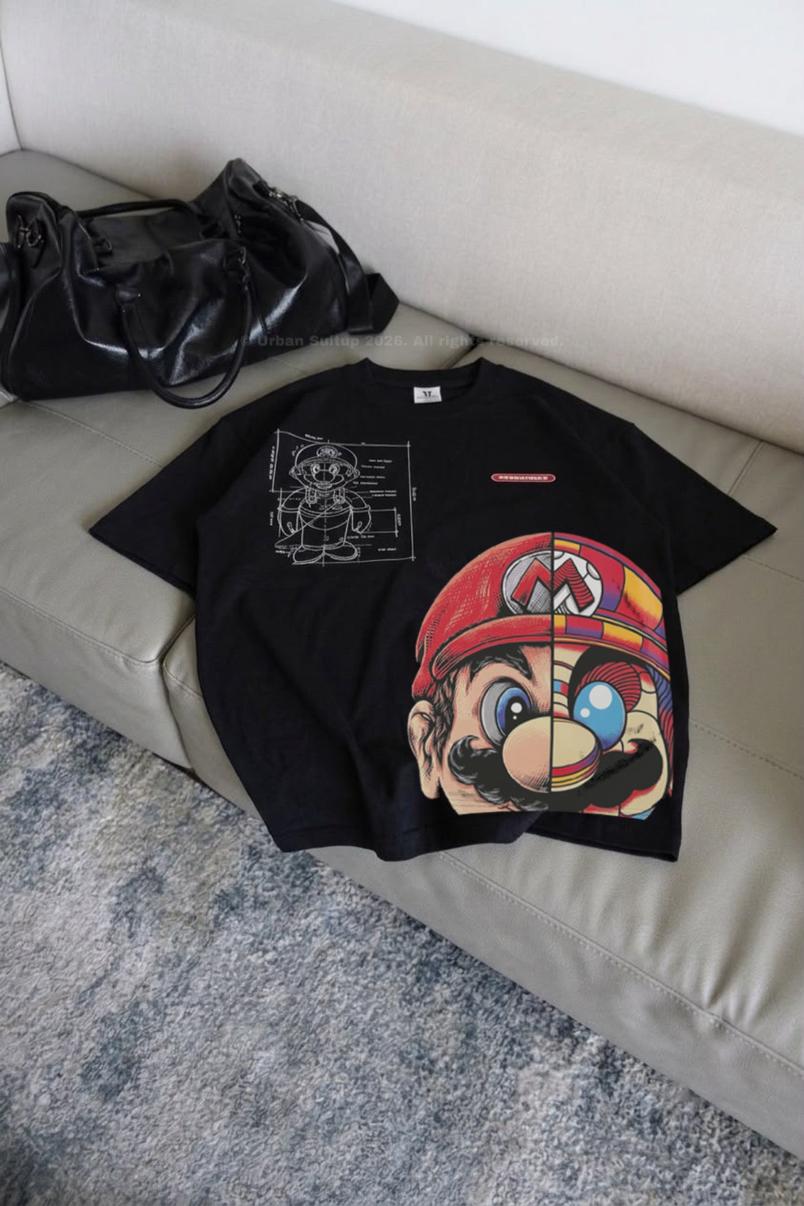 Mario Black oversized Tshirt